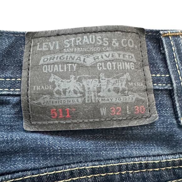 Levi's 511 Jeans Men's 32x30  Blue Skinny Zipper pockets 2010 Silver tab Levis - Picture 13 of 16